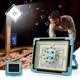 Nurluce 717073194078 Solar Work Lights With Bluetooth Speaker 4 Lighting Modes 10000 Lumen Led 120
