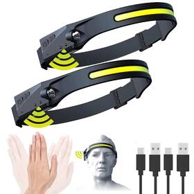 Nutse 283237456375 Inch Headlamp Rechargeable 230 Wide Beam Head Lamp Led With Motion Sensor For Ad