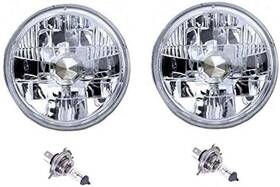 4455 Octane Lighting 313039054020 7 Inch Crystal Clear Halogen Headlight Diamond Headlamp 12v 60/55w H