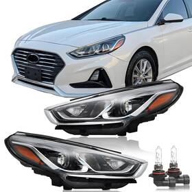 Od-sonata-18-19-hd-4 Oldani Headlights Assembly For 2018 2019 Hyundai Sonata Halogen Headlamp With Bulbs Pa