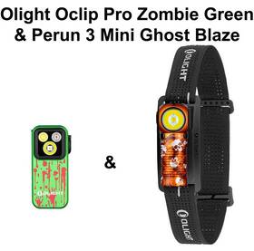 Olight 977261694979 Perun 3 Mini Ghost Blaze Cw Headlamp And Oclip Pro Zombie Green Clip On Lig