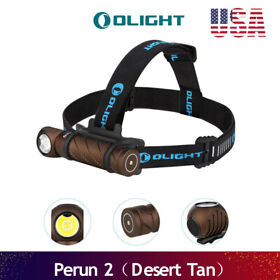 Olight Perun 2 Rechargeable Headlamp Flashlight With Headband Desert Tan
