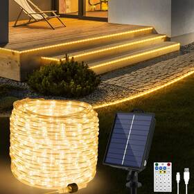 Dy-oa08-20 Omika 50ft 600 Leds Solar Rope Lights Usb Charging 20 Lighting Modes Dimma