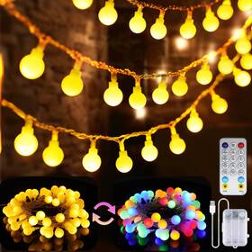 Mkr-bo-17 Omika Christmas String Lights Battery Operated 16.5ft 50led With Remote Warm