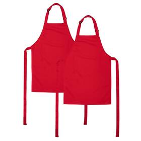 Oneomi 641927422553 Kids Apron Medium 100% Cotton With An Adjustable Strap To Fit All Ages 2 Red