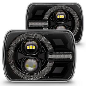 Ledhdl1514 Online Led Store True Mods 5x7 7x6 Inch H6054 Black Halo Headlights H4 Sealed Beam Replace