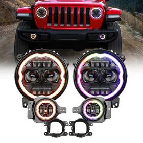 Jl-c-4-usa Opp Ulite Dream Chasing Color Halo Jl Led Headlights 9inch Built-in Canbus A
