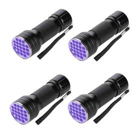 Optimal Shop 652267645052 Uv Flashlight 4 Pack Light 21 Led Blacklight Detector For D
