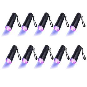 Opst01a Optimal Shop 10 Pack Uv Blacklight 12 Led Flashlight Torch Light Outdoors Etc
