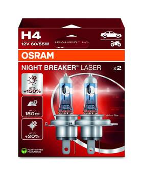 64193nl-2hb Osram Night Breaker Laser H4 150% Brighter Halogen Headlight Lamp 64193nl-