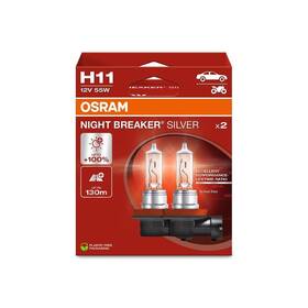 64211nbs-2hb Osram Halogen Headlight Bulbs Night Breaker Silver H11 100% Brightness 2-pk