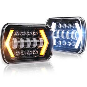 J1755swy Ovotor 7x6 Inch Halo Headlights 5x7 Square With Arrow Angel