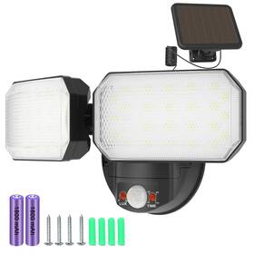 Ow-602s-2xsl Owleye 2500lm Led Solar Flood Lights Outdoor With Motion Ip65 Waterproof Sec