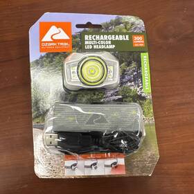 Ozark Trail 810007482941 Multi-color Led Headlamp 300 Lumens Rechargeable Brand New