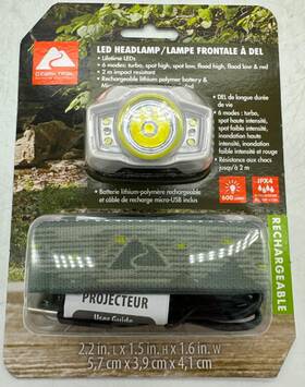Ozark Trail 840333401477 Rechargeable 600 Lumen Multi-color Led Camping Headlamp