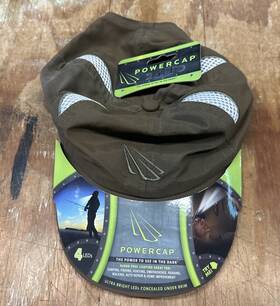 Panther Vision 811465002221 Powercap Led Hat 25/10 Ultra-bright Hands Free Lighted Cap Brown Nwt