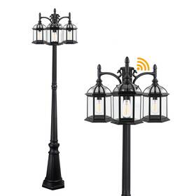 Pa1201 Partphoner Dusk To Dawn Outdoor Lamp Post Light With 3 Led Bulbs Triple Head Aluminum S