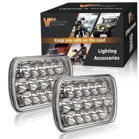166551 Partsam 2pcs Rectangle H6054 Led Headlights 5x7 7x6 Headlamp Hi/low Sealed Be