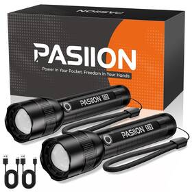Jj3-a Pasiion Rechargeable Flashlights High Lumen Led Torches 5 Modes Waterproof And Zoomab