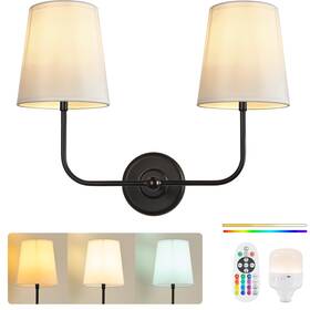 U701-01-dp Passica Decor Double-headed No Hardwired Wall Sconce Rechargeable Battery-powered Remote