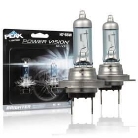 H7-55wpvs-2bpp Peak Power Vision Silver Automotive High Performance H7 55w Headlights 2 Pack