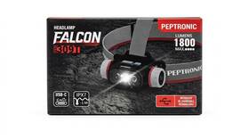 30911 Peptronic Falcon 1800lm Led Headlamp Usb-c Rechargeable Ipx7 85m Black