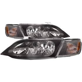 8033300 Perde Black Housing Halogen Headlights 4pc Set Corner Lights With Cle