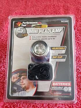 W2393 Performance Tools Mini Led Headlamp Headband Clip Light New