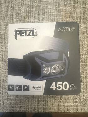 E063aa01 Petzl 342540838680 Actik Headband Flashlight Blue Plastic Rubber Buttons Ipx4 Led