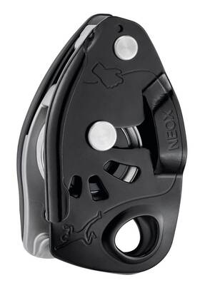 D016aa02 Petzl Neox Belay Device With Cam-assisted Blocking Black One Size