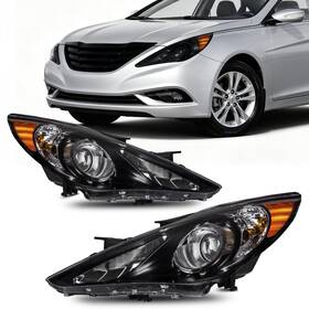 Philtop 5491lah438vus Headlight Assembly For 2011 2012 2013 2014 Hyundai Sonata Black Hous