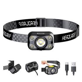 Pinsai 653998451219 Led Headlamp Usb C Rechargeable Lightweight Headlights 4 Modes Head Lamp With Ad