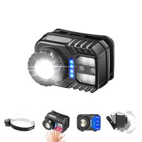 Pinsai 653998451370 Led Zoomable Headlamp Power Display Rechargeable Head Lamp Motion Sensor Work He