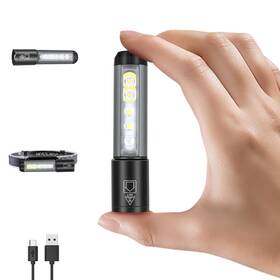Pinsai 653998451394 Pocket Flashlight With Clip Led Uv Rechargeable Lightweight Flash Light Super