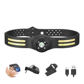 Pinsai 653998451400 Cob 270 Wide Beam Headlamp Flashlight Led Rechargeable Silicone Headlight Wi