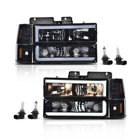 02hla4515ebm Pit66 Headlights With Led Strip Light Corner And Bumper Compatible Chev