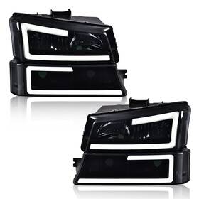02hla4516dswpit-new Pit66 Led Headlight Assembly Compatible With Chevy Silverado 1500 2500 3500 H