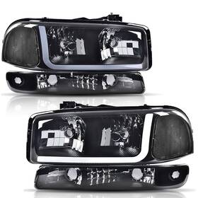 Pit66 02hla4541bsw Led Drl Bar Headlights Assembly Compatible With 1999-2006 Gmc Sierra /