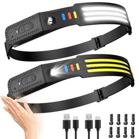 Hl-3str-2p Plusinto Led Rechargeable Headlamp 2pcs 230 Wide Beam Head Lamp Cob Bright Light