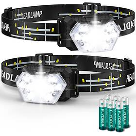 Pl-hl-aaa-2p Plusinto 9 Led Headlamp Battery Powered 2 Packs 2000 Lumens Headlight 6 Aaa Batterie