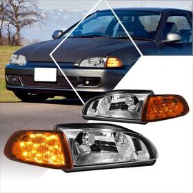 Pm-64644 Pm Performotor Headlights Assembly Compatible With 1992-1995 Chrome / Clear