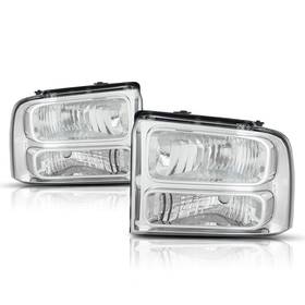 Pmhl-fsup-0507-oh-cc Pm Performotor Chrome Housing Clear Corner Headlights Compatib