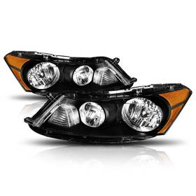 Pmhl-hacc4d-0812-oh-ba Pm Performotor Black Amber Headlights Replacement Compatible With 08-12 Honda