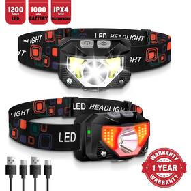 Po-327227 Portableout 2 Pack Usb Rechargeable Waterproof Led Headlamp Headlight Head Light Flashlight