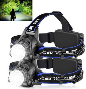 Pow85 Pow 313110742761 Rechargeable Led Headlamp 8000 High Lumen Bright Flashlight With 3 Mod