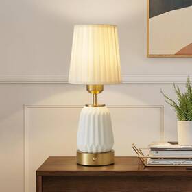 Pftl01g Powfloven Gold Modern Led Ceramic Cordlesstable Lamps With Dimmer Small Wireless E