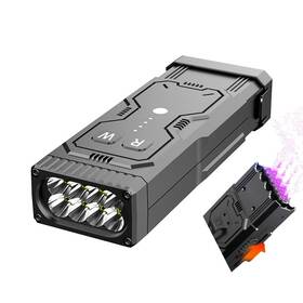 El-x94 Poyoelf Multi Function Rechargeable Self-defense Led Flashlight With Arc Lighter Hidd