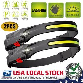 12iwf7qm0u1mv Premiumwire Cob Led Headlamp Usb Rechargeable Bar Head Band Lamps Headlight Torch Work Light