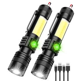 001-c Proastar Rechargeable Flashlight Super Bright Led With Cob Sidelight Zoom
