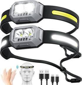 H-306 Proastar - Store 2 Pack Headlamp Flashlight 1000 Lumen Ultra-light Led Rechargeable Headlight
